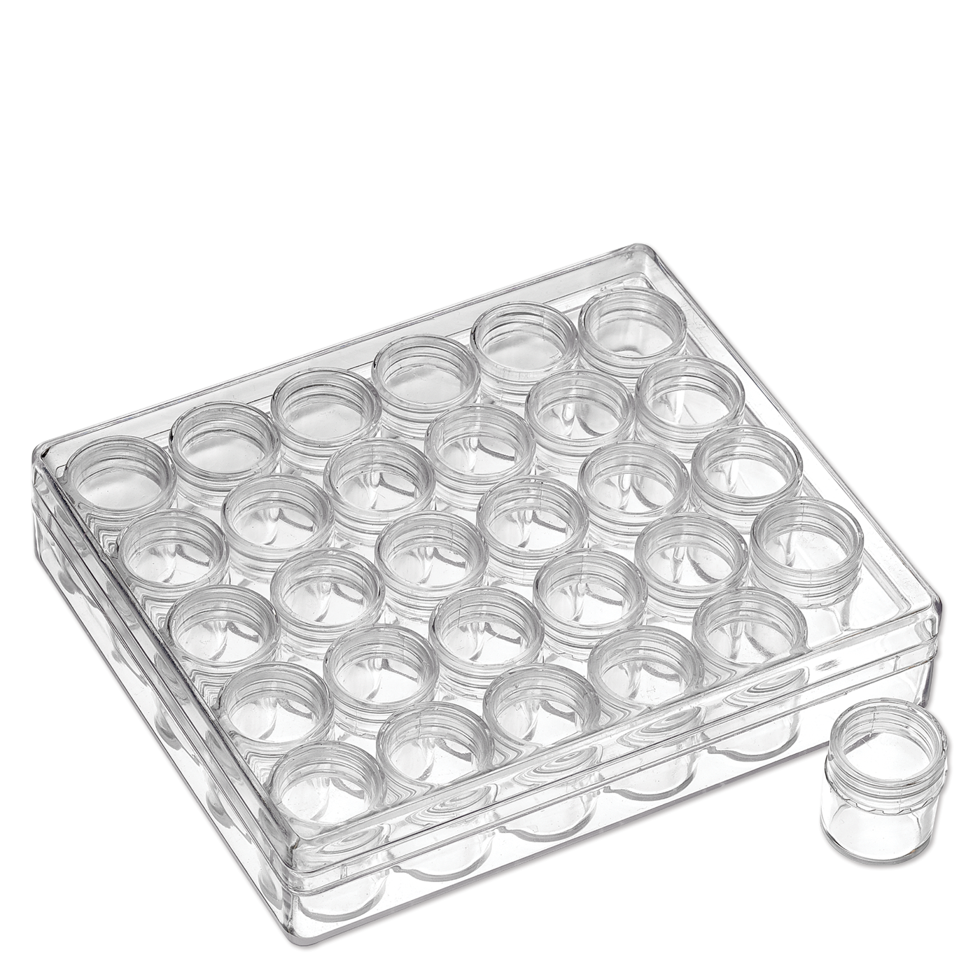 Clear Jars in a Storage Container, 7 mL each