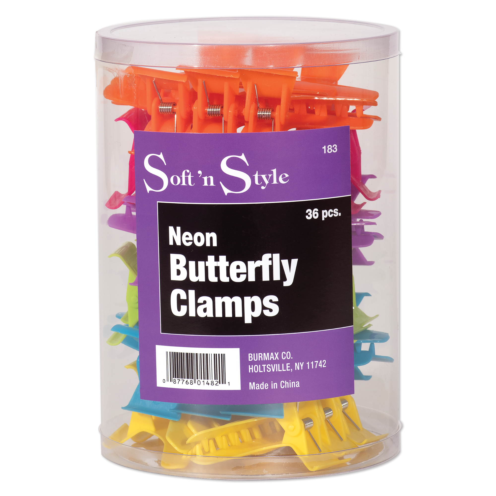 Butterfly Clamps, Wide, Neon - 3-1/4"