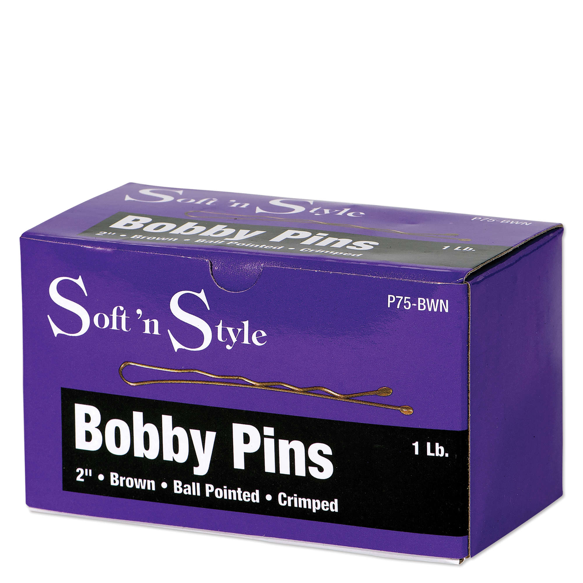 Bobby Pins, Brown, 1 lb. box - 2"