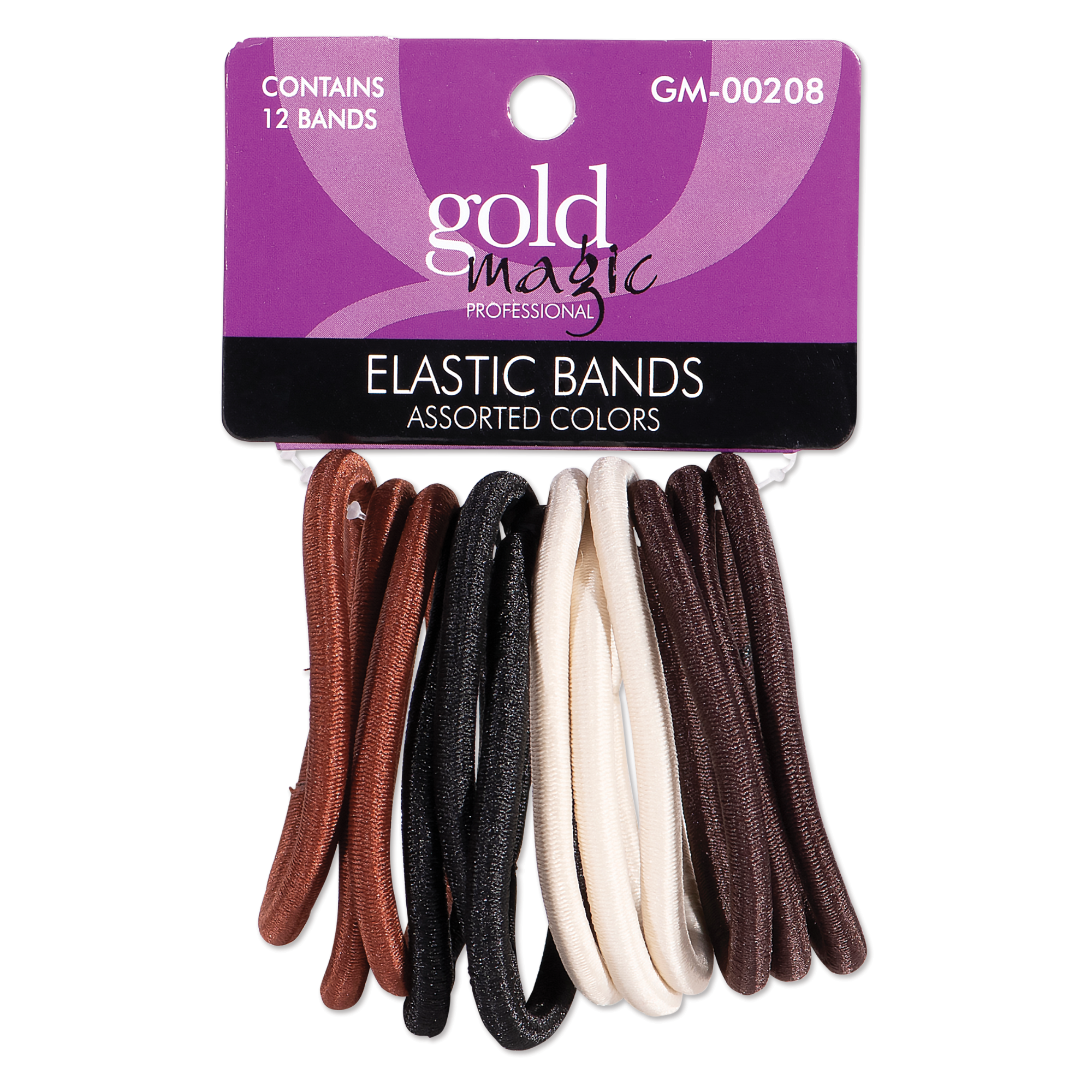 Elastic Bands In Assorted, Neutral Colors - 12 pk.