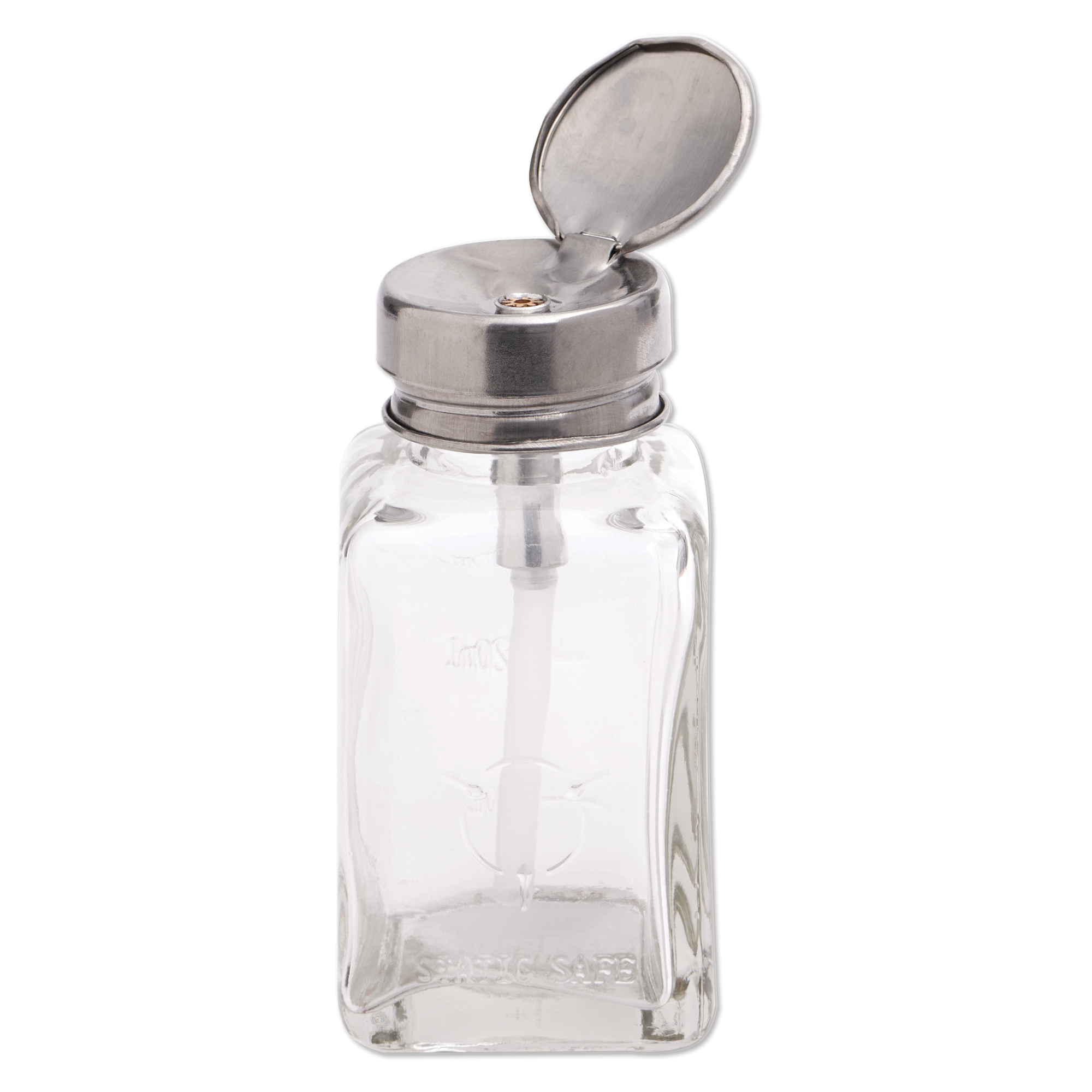 Clear Glass Pump Dispenser Bottle, 6 oz./18ml