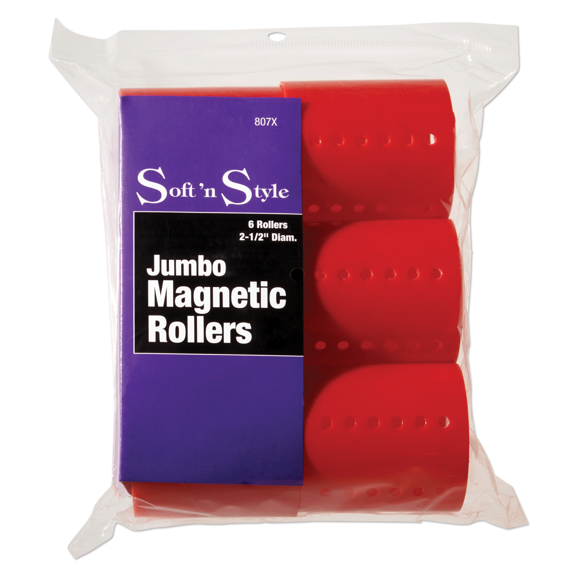 Jumbo Magnetic Rollers - Red, 2-1/2"