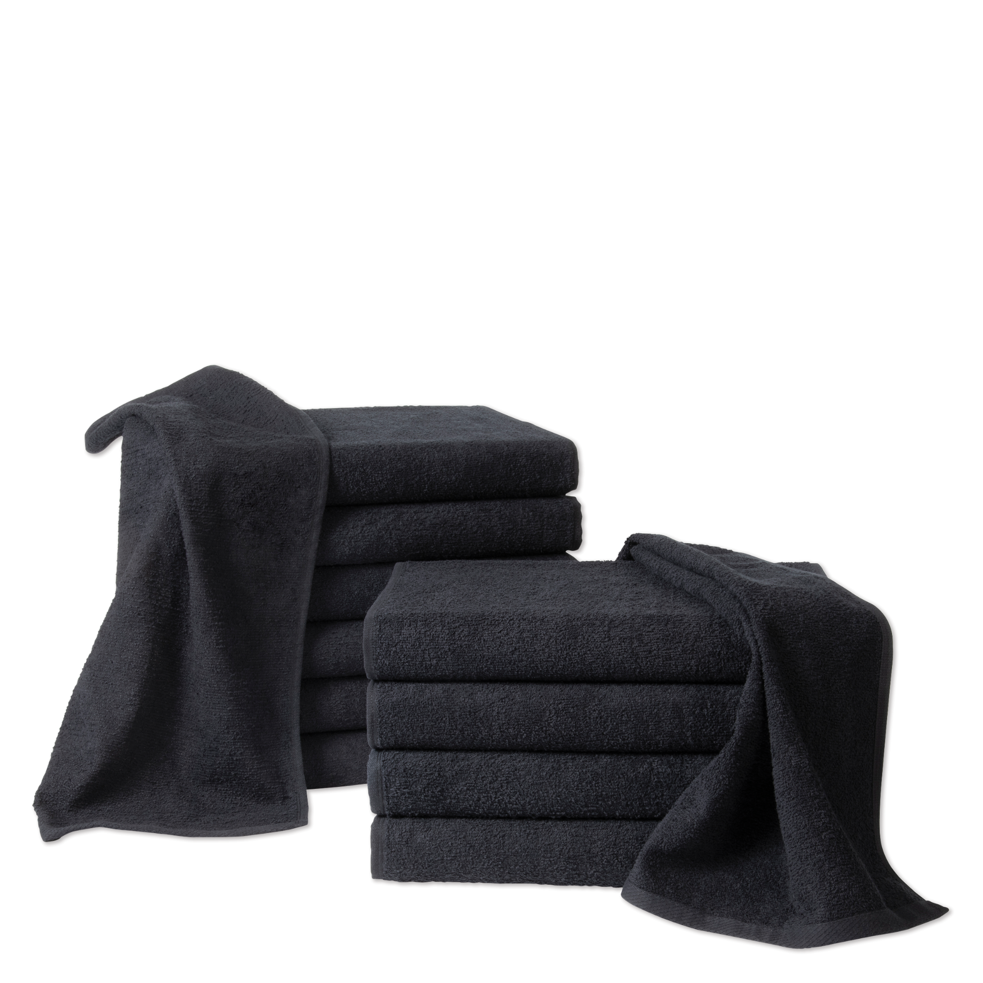 Cotton Towels, 16" x 28", 3 lbs. - Black