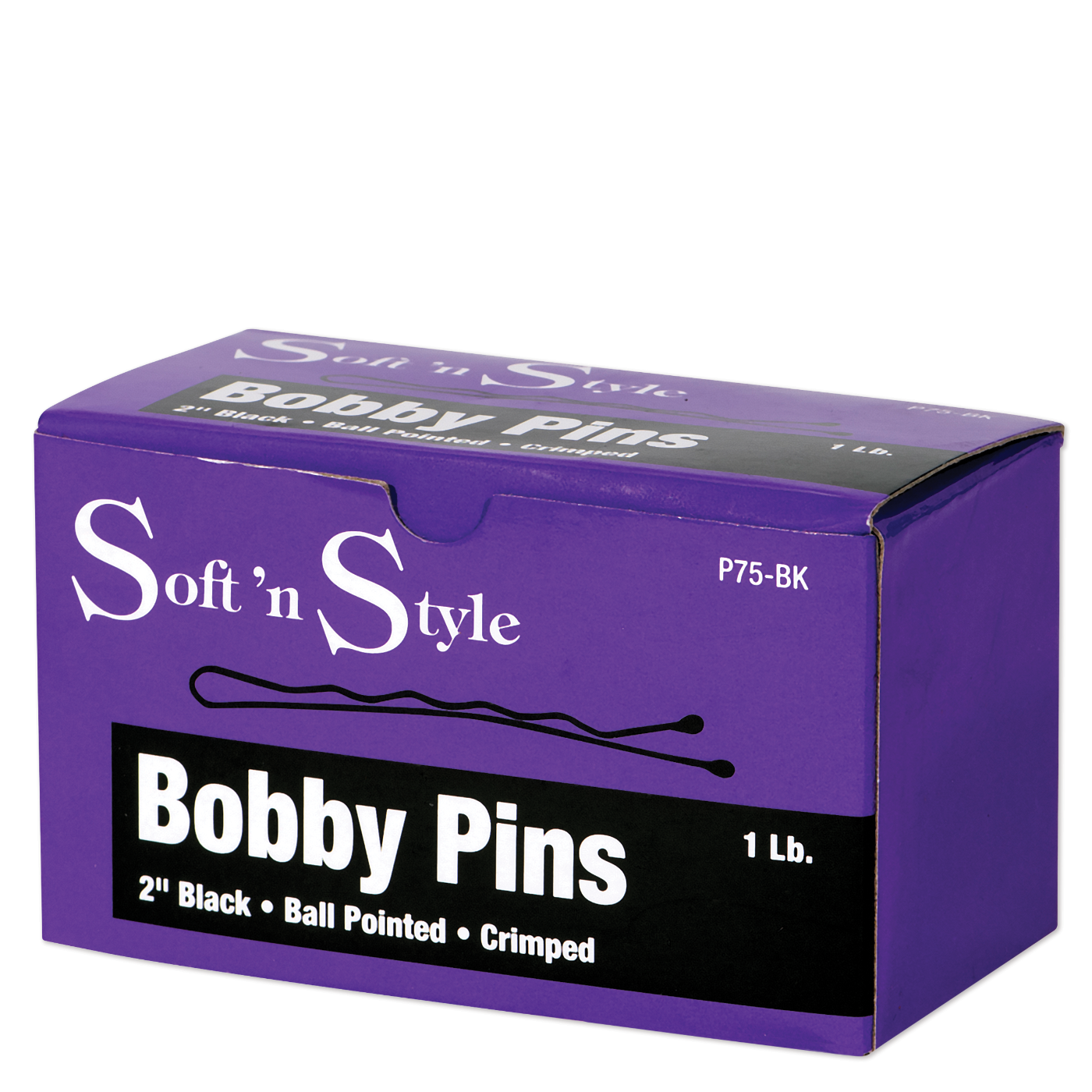 Bobby Pins, Black, 1 lb. box - 2"