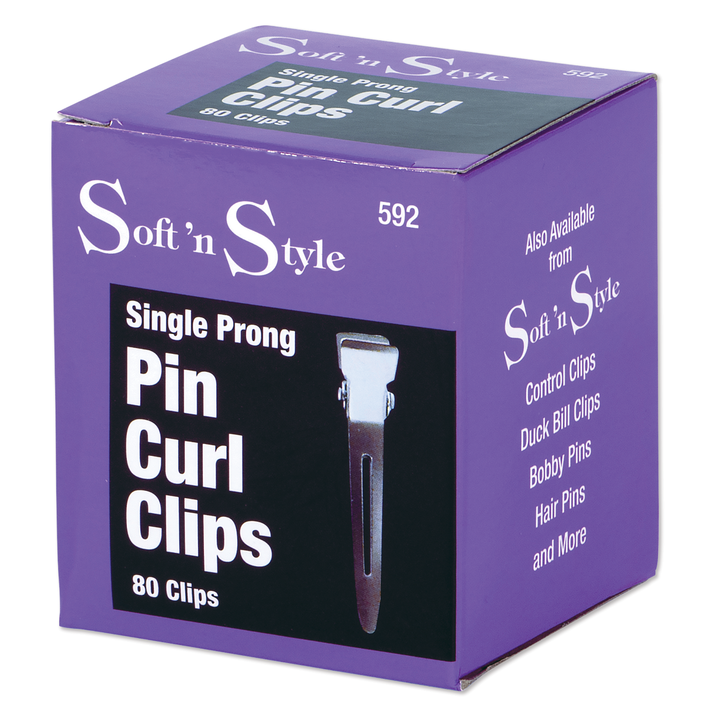 Single Prong Pin Curl Clips - box of 80