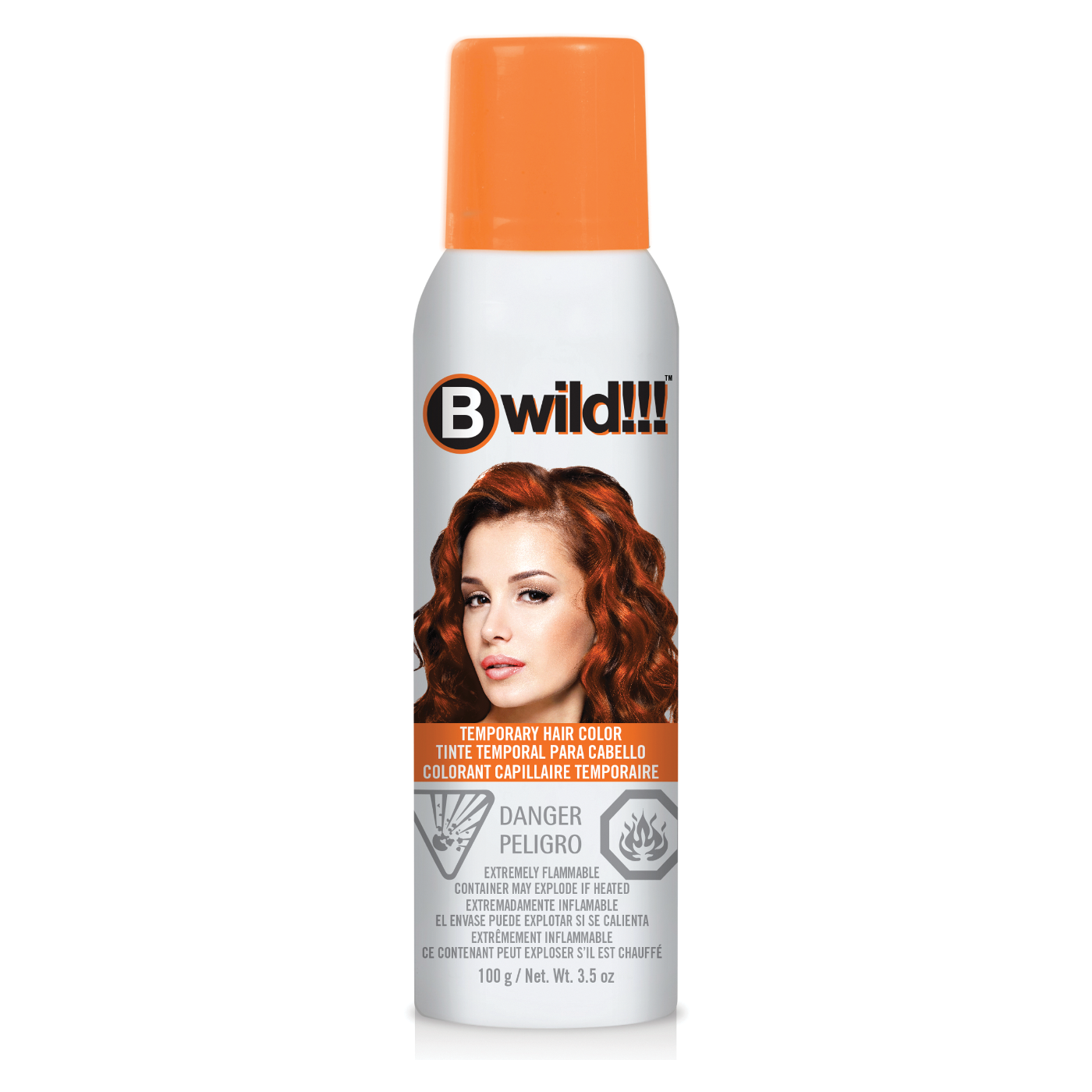 B Wild Temporary Hair Color Spray - Tiger Orange