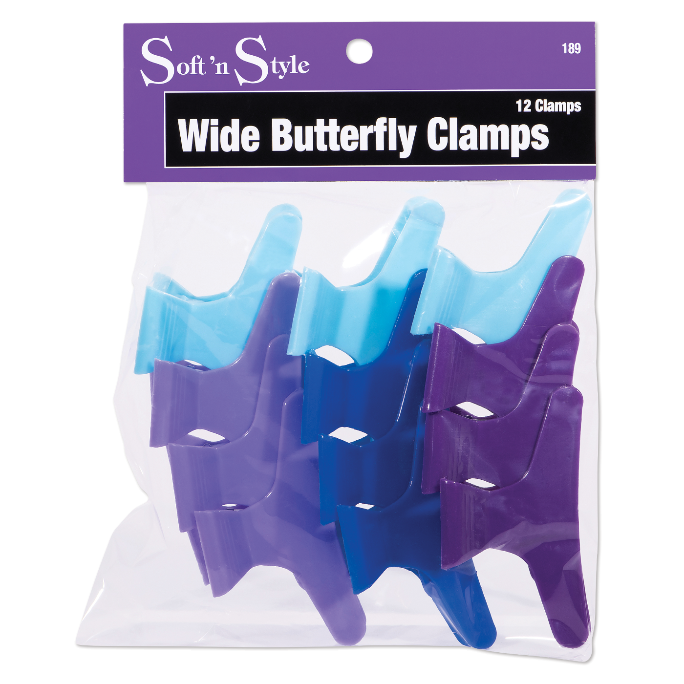 Butterfly Clamps, Wide, Colorful - 3"