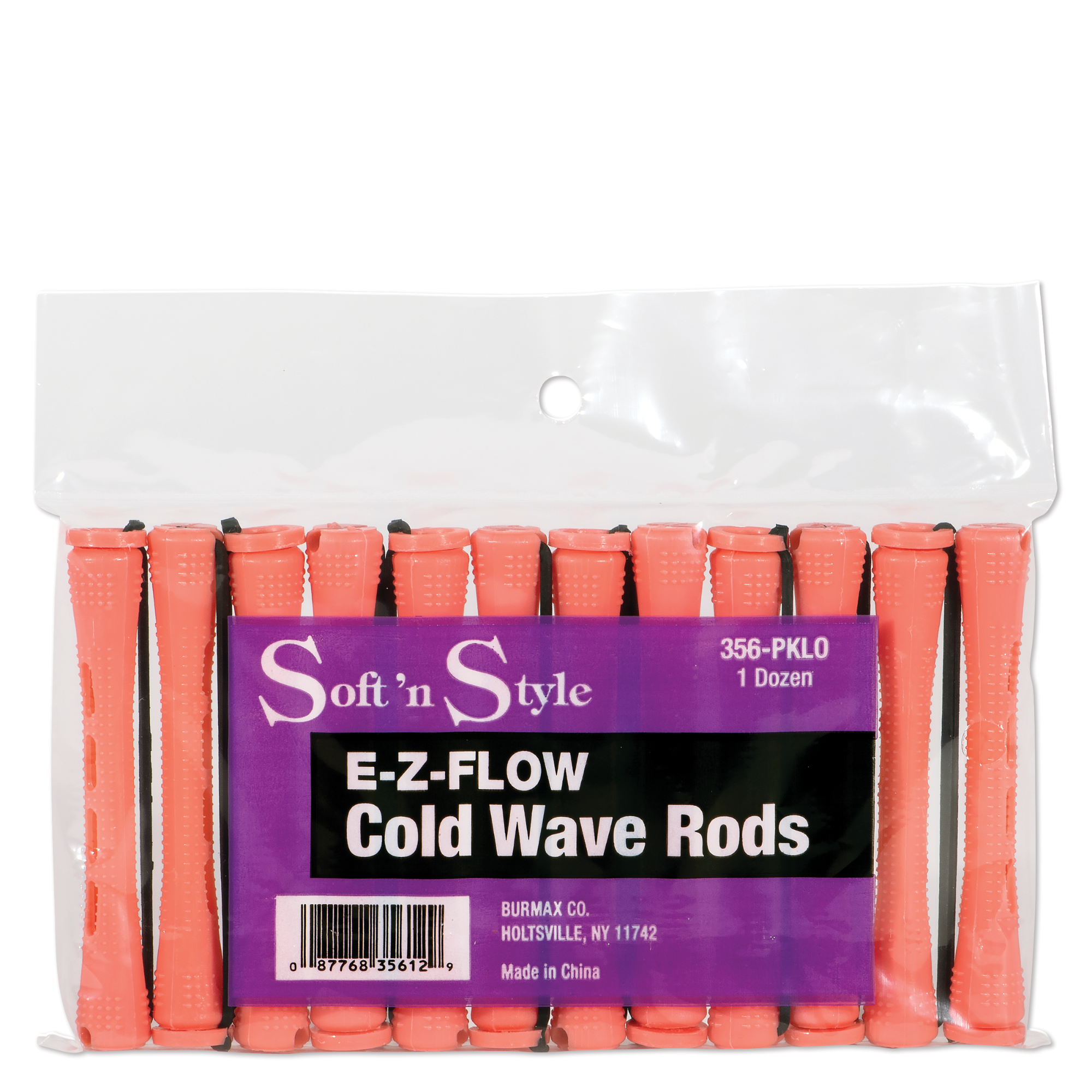 Concave Cold Wave Rods, Long Pink, pack of 12