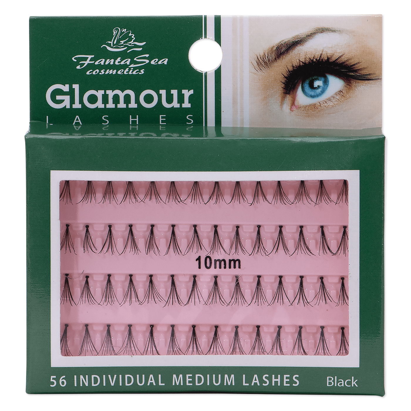 Glamour Individual Lashes, Medium - Black