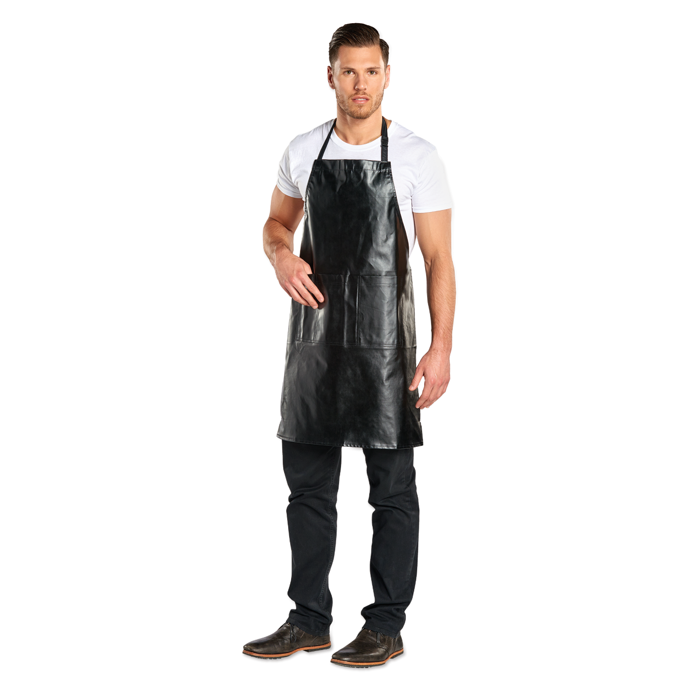 Chemical Proof Stylist Apron, Faux Leather Design
