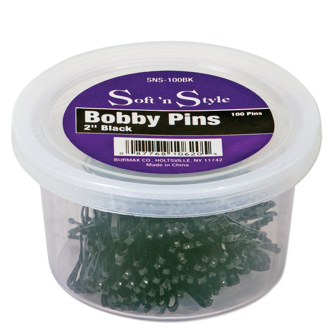 Bobby Pins, Black, tub of 100 - 2"