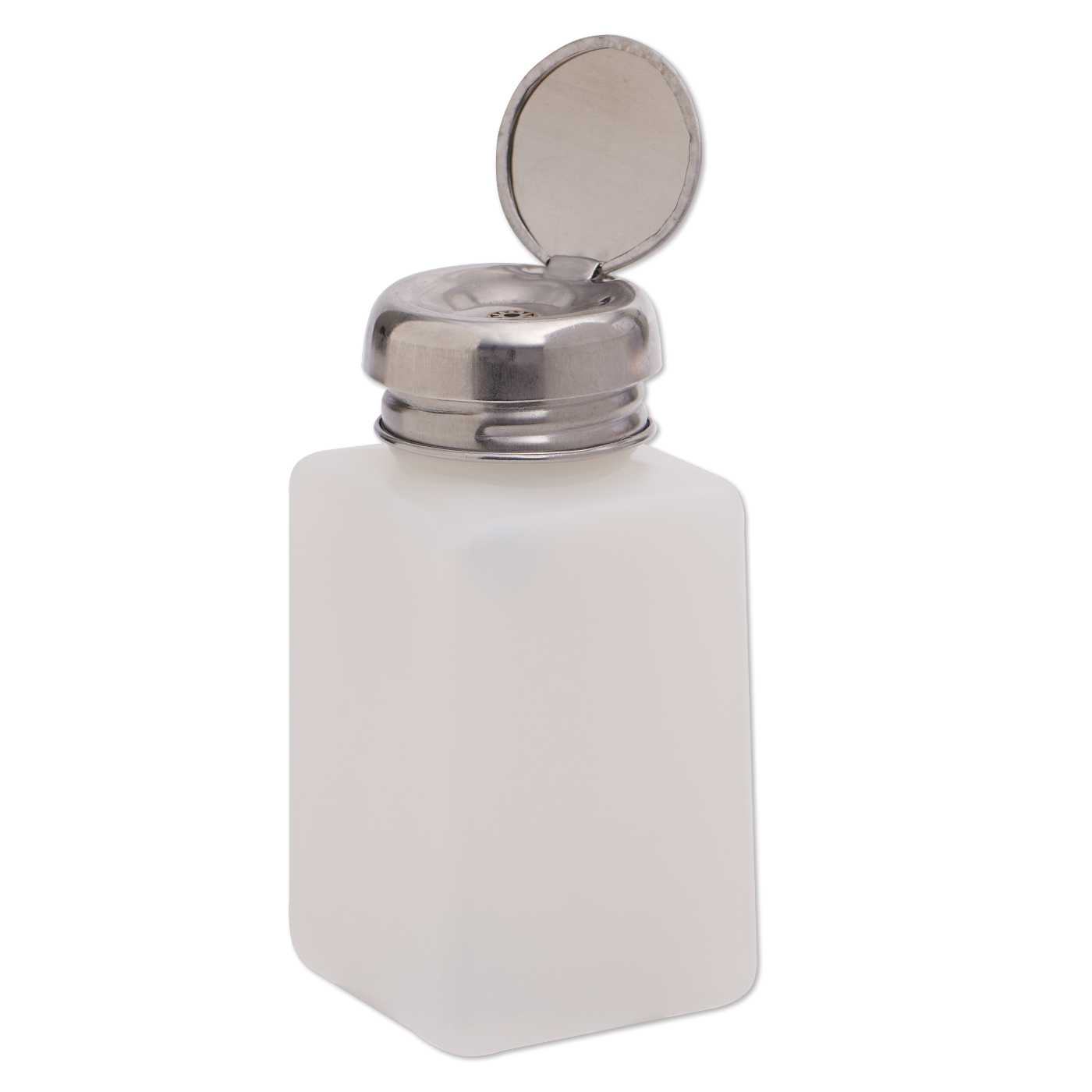 Pump Dispenser Bottle, Metal Flip-Top Cap, 6 oz.