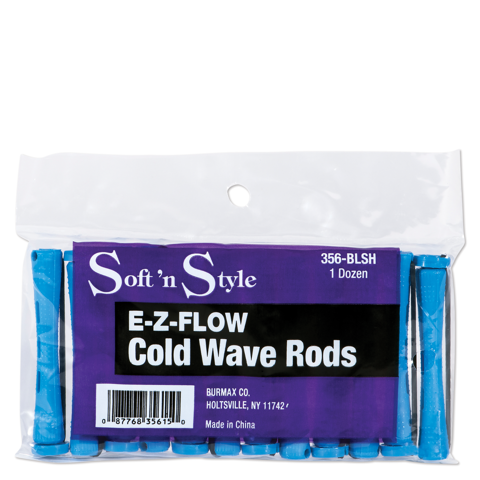 Concave Cold Wave Rods, Short Blue, pack of 12
