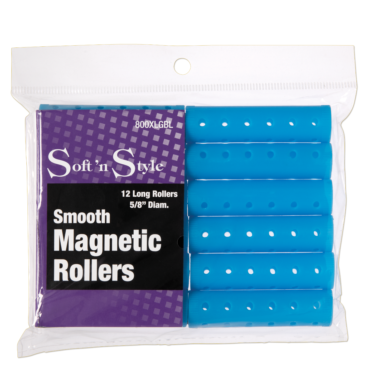 Smooth Magnetic Rollers, Long Blue - 5/8"