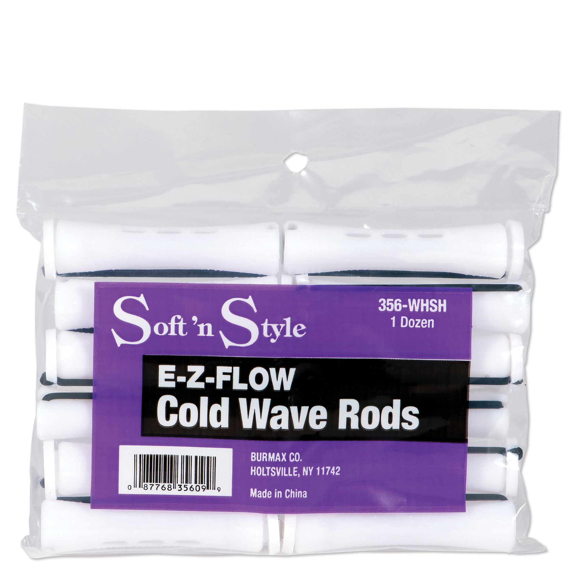 Concave Cold Wave Rods, Long White, pack of 12