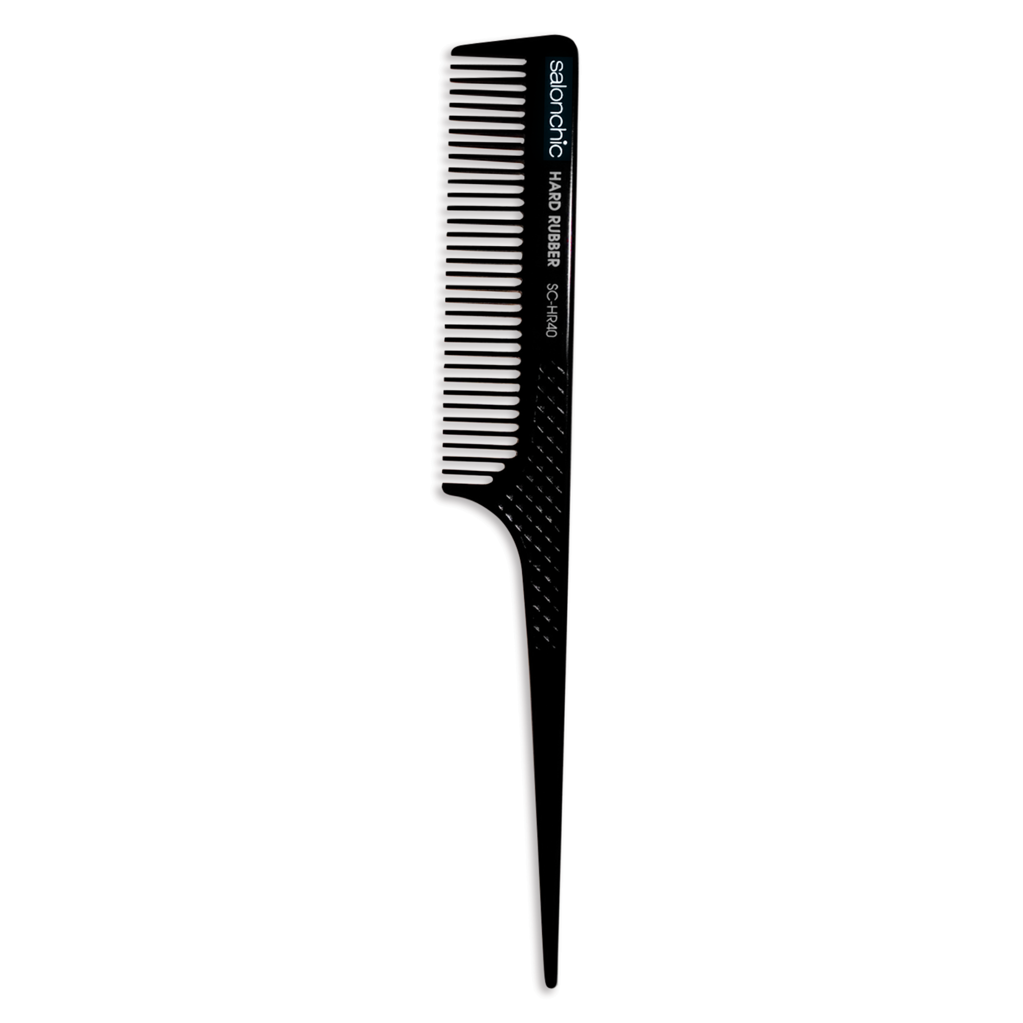 Hard Rubber Rat Tail Comb with Wide Teeth - 8"