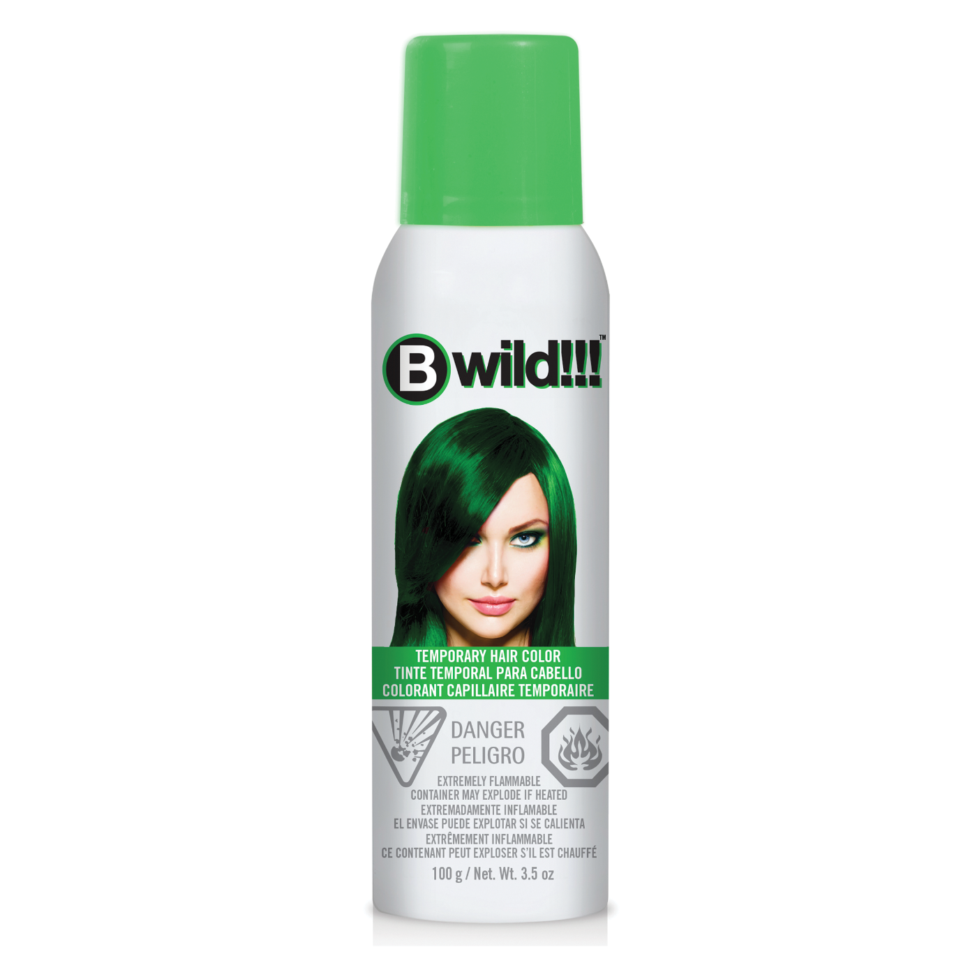 B Wild Temporary Hair Color Spray - Jaguar Green