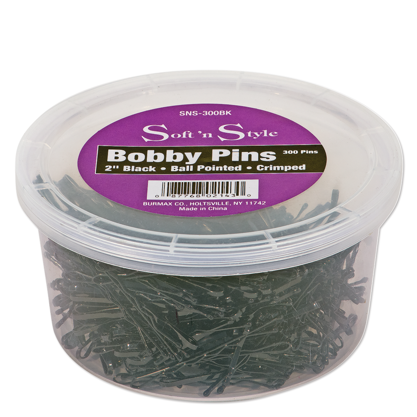 Bobby Pins, Black, tub of 300 - 2"