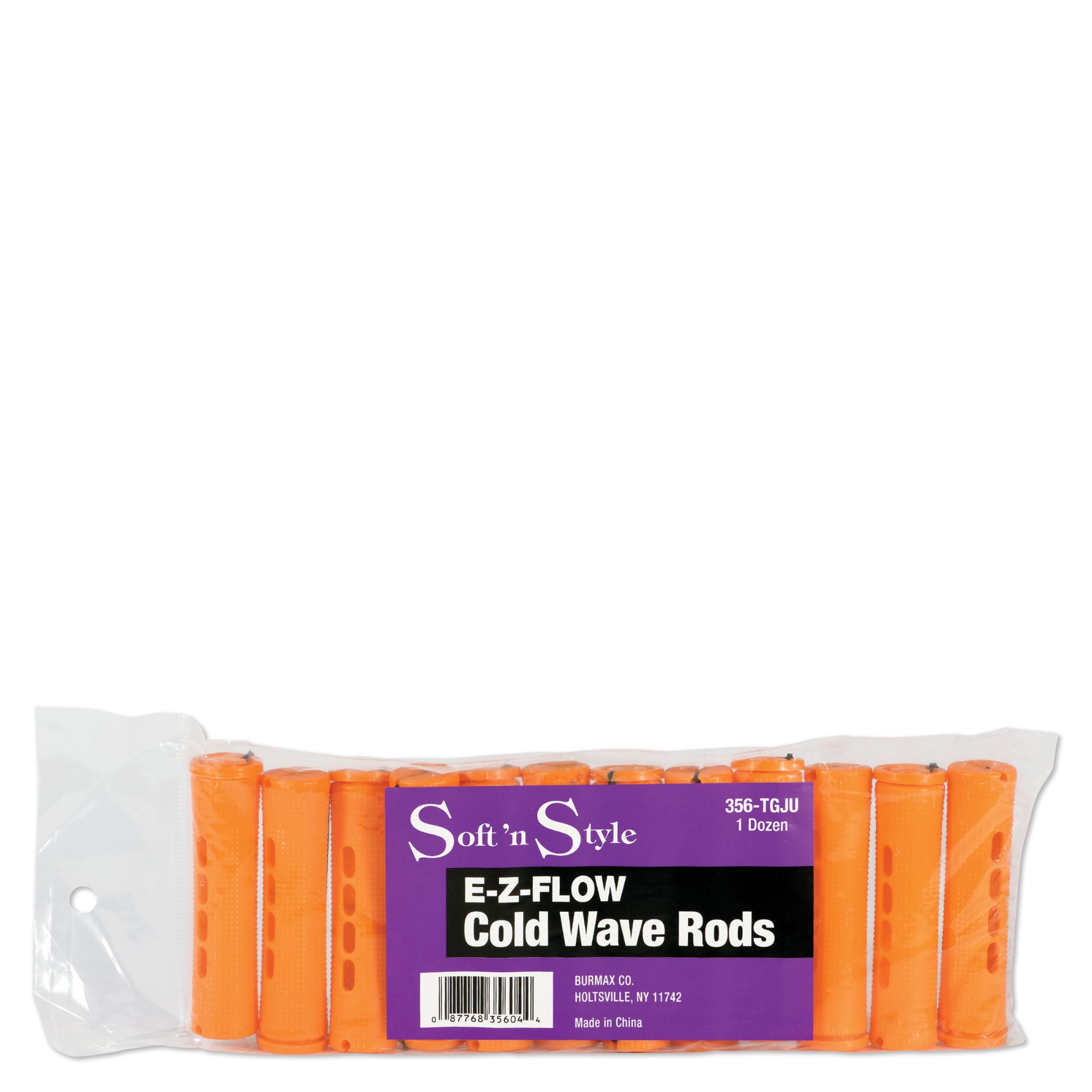 Concave Cold Wave Rods, Jumbo Tangerine, 1 dz.