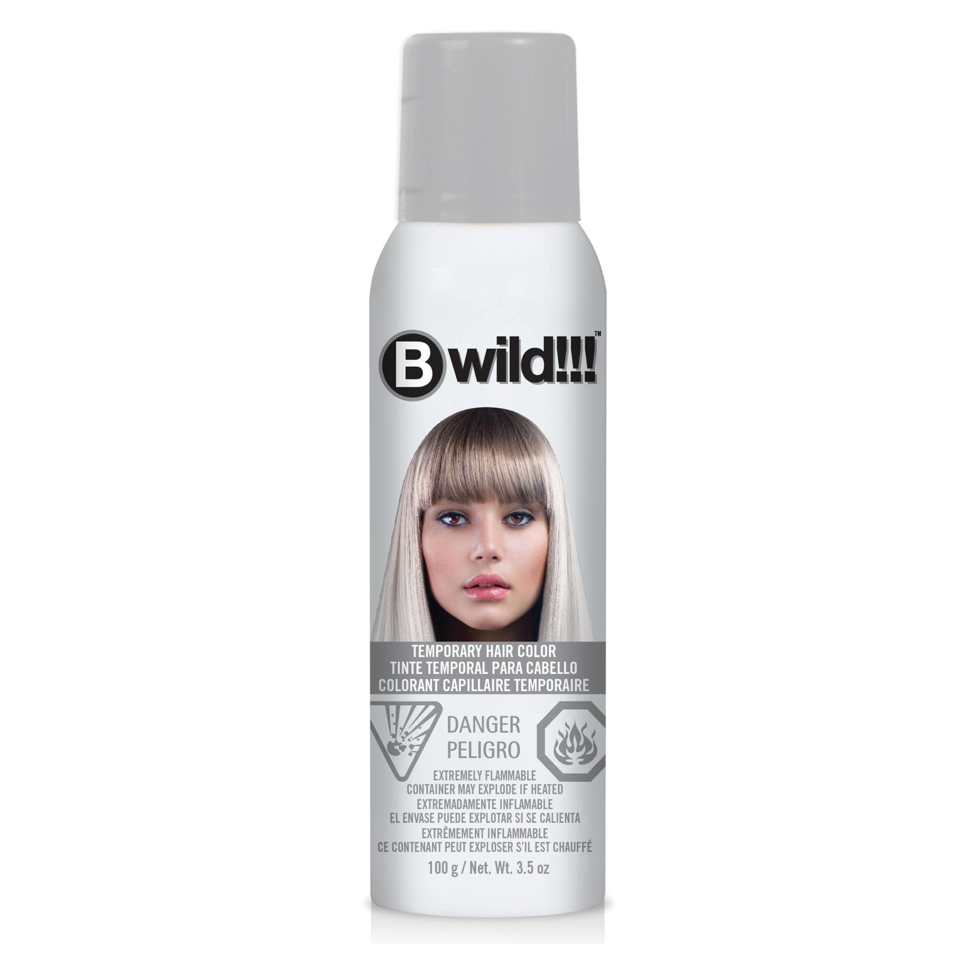 B Wild Temporary Hair Color Spray - Siberian White