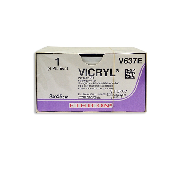 Vicryl Suturpakke J637T lilla 1 3x45 cm /24