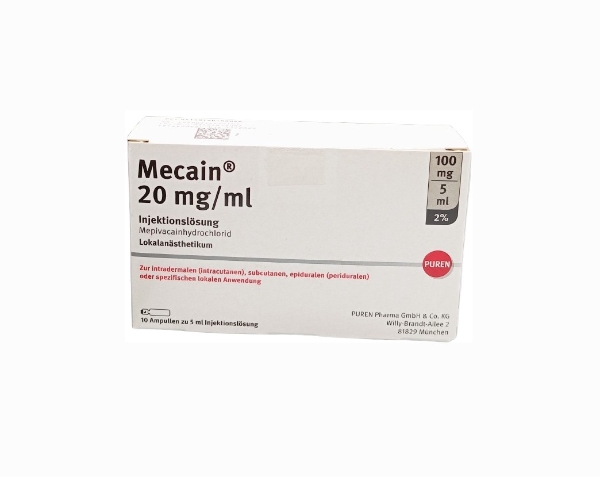 Mecain 20 mg/ml injektionsvätska 10 x 5 ml