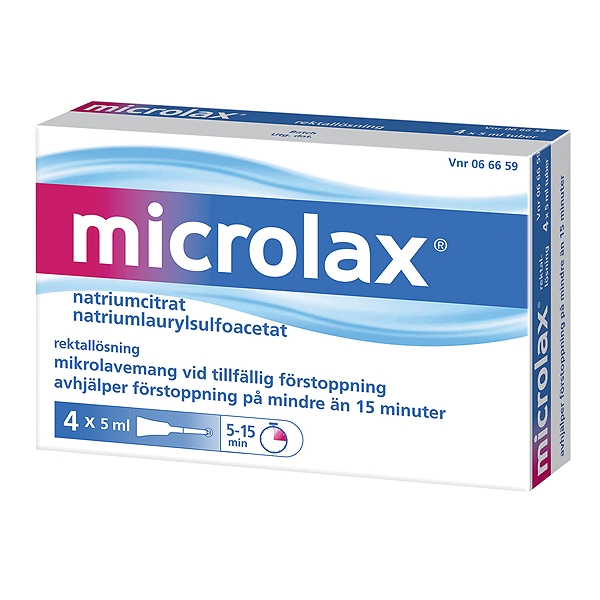 Microlax Rektallösning 4 x 5 ml