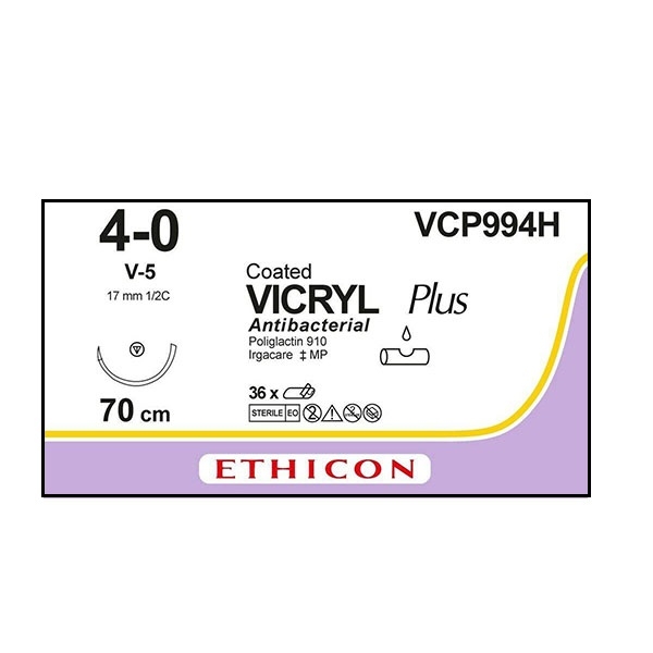 Vicryl Plus VCP994H lila 4/0 OS nål V-5 70 cm /36