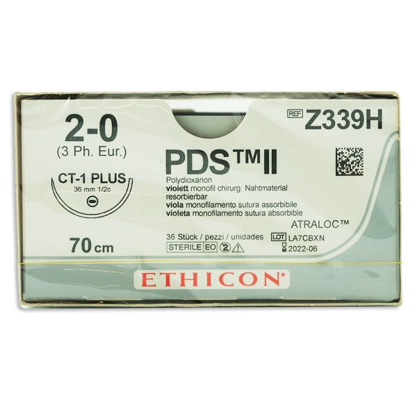 PDS II Z339H lila 2/0 rund nål CT-1 70 cm /36