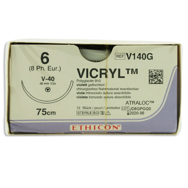 Vicryl V140G lila 6 tapercut nål V-40 75 cm /36