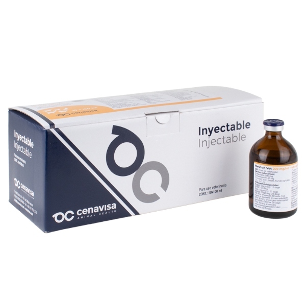 Neuton Vet injektionsvätska 200 mg/ml + 40 mg/ml 10 x 100 m