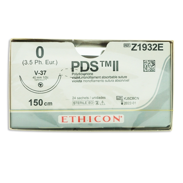 PDS II Z1932T lila 0 tapercut nål V-37 150 cm/24