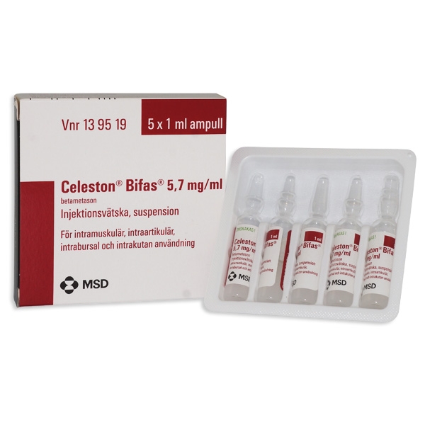 Celeston® bifas® Injektionsvätska, suspension 5,7 mg/ml Ampull, 5 x 1 ml