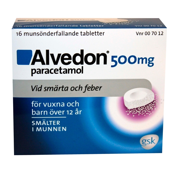 Alvedon® 500 mg Munsönderfallande tablett 16 st