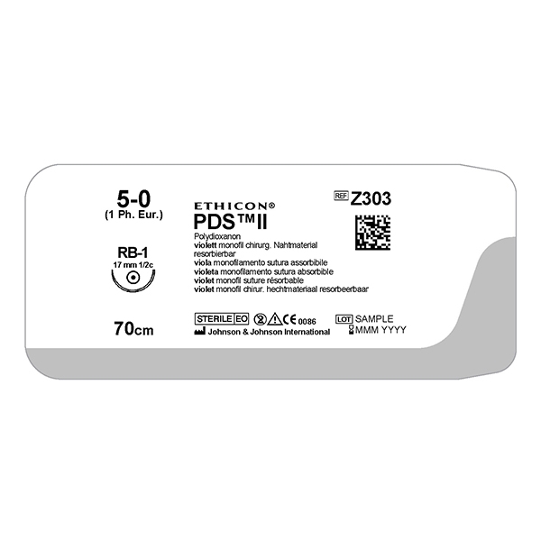 PDS II Z303H lilla 5/0 rund nål RB-1 70 cm /36