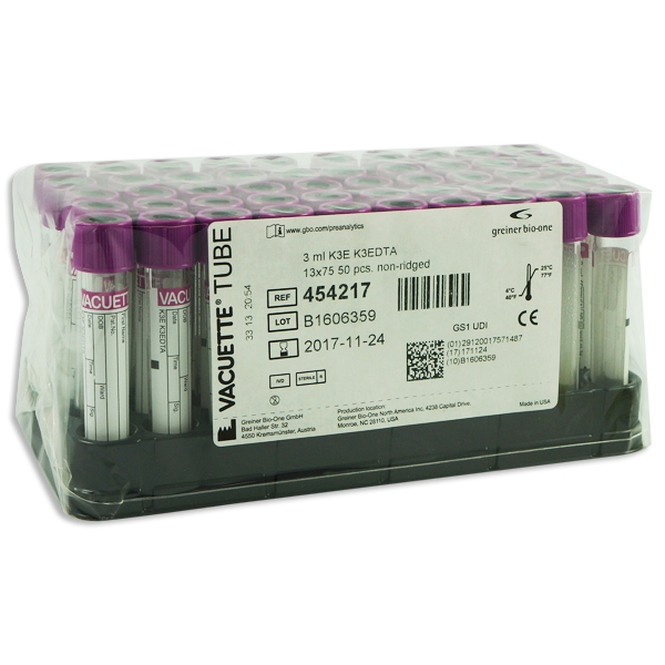 Vacuette vacuumrör EDTA K3 lila 3/5 ml /50
