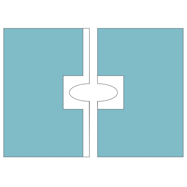 Barrier hulduk 50 × 75 cm todelt med justerbar åpning og klebefelt