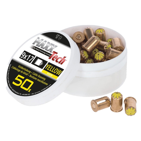 Patron till bultpistol gul ko/häst /50