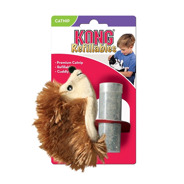 KONG Cat påfyllningsbar catnip igelkott /st