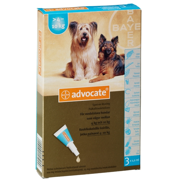 Advocate® för medelstora hundar 4-10 kg 3 x 1 ml