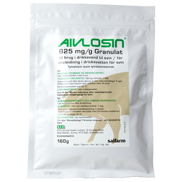 Aivlosin 625 mg/g, granulat för användning i dricksvatten 160 g