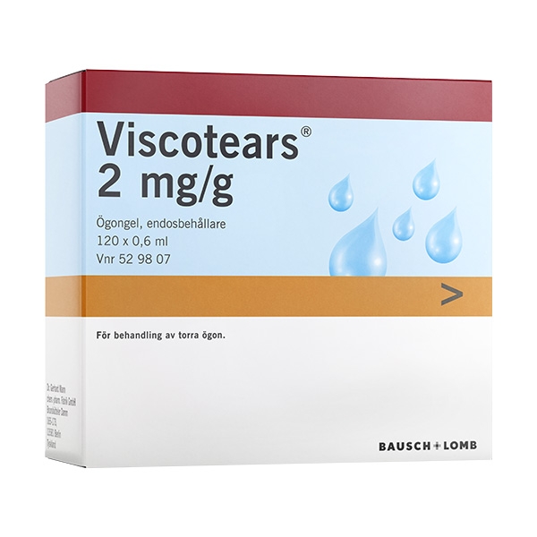 Viscotears® 2 mg/g Ögongel i endosbehållare 120 x 0,6 ml