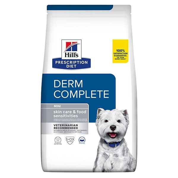 Hill's PRESCRIPTION DIET Derm Complete Mini Environmental/Food Sensitivities tørrfôr til hund med egg og ris 1kg pose