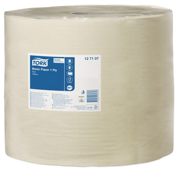 Torkpapper Tork Basic W1 Gul 33 cm 1190 cm /rulle
