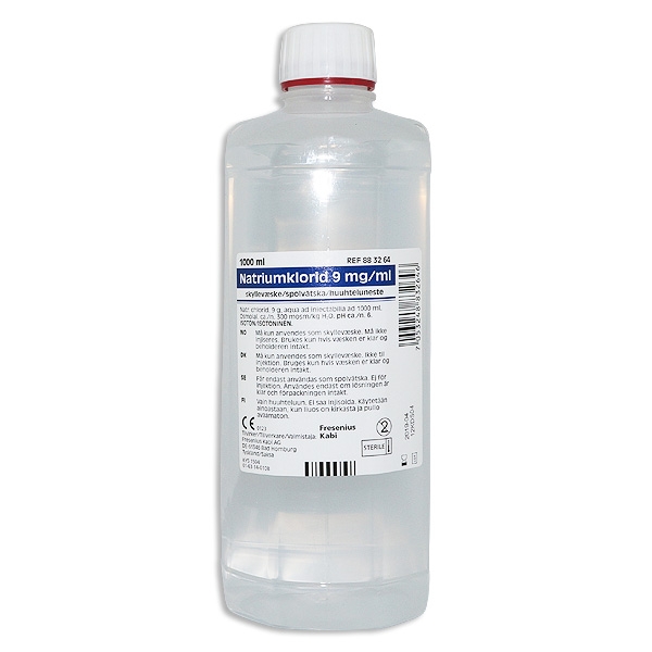 NaCl spolfl skrukork 9mg/ml 1000 ml /stk