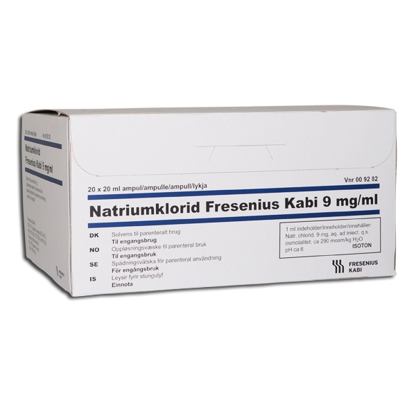 Natriumklorid 9 mg/ml 20 x 20 ml