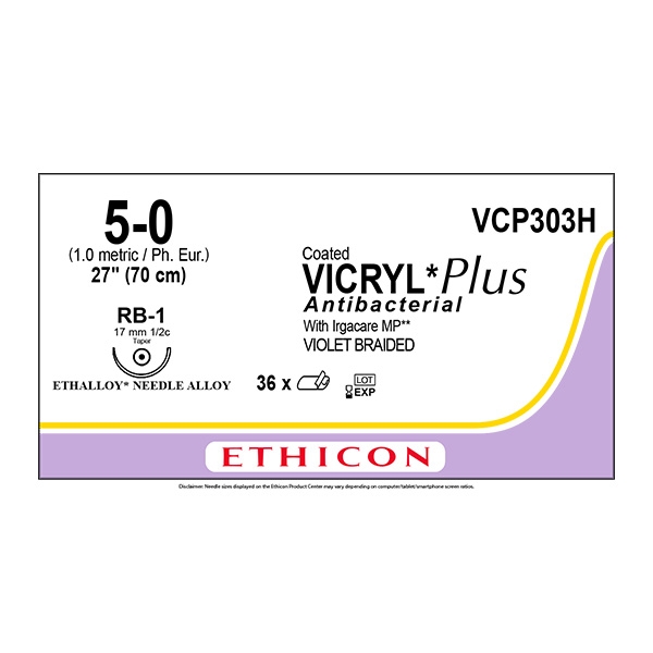 Vicryl VCP303H lila 5/0 RB-1 70 cm /36