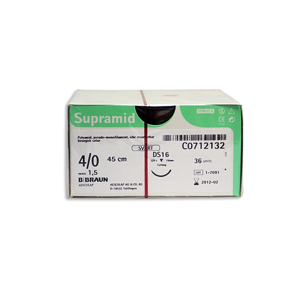 Supramid C0712132 svart 4/0 OS nål DS16 45 cm /36