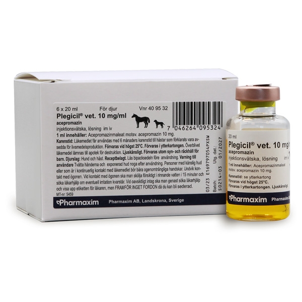 Plegicil® vet. 10 mg/ml injektionsvätska 6 x 20 ml