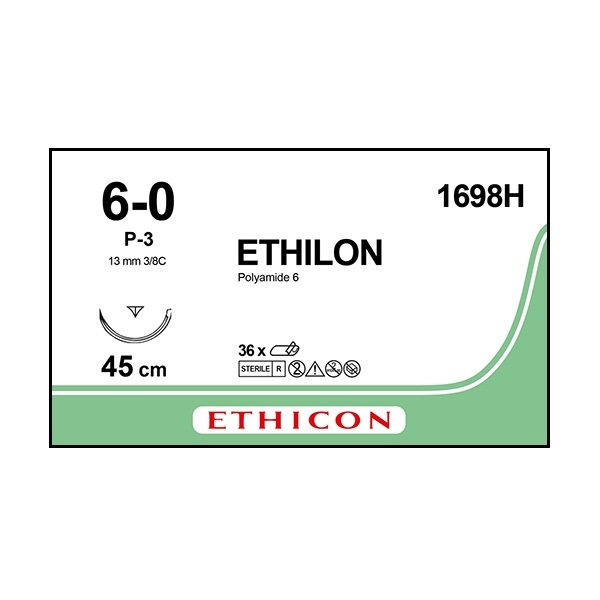 Ethilon 1698H 6/0 P-3 45 cm /36